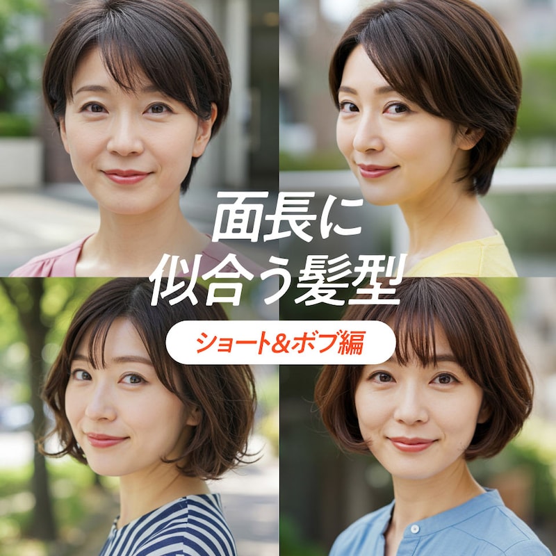 【50代・面長にオススメ髪型】ショートヘア・ボブ編!中顔面を短く見せて若見せ