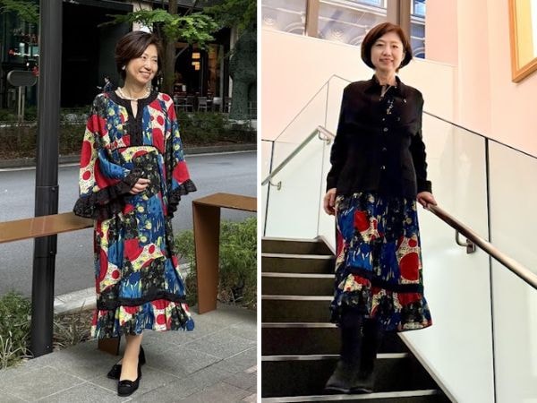 存在感のある柄ワンピを1枚用意