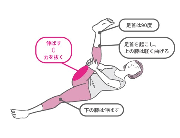 大腸のめぐりを整えるもも裏のストレッチ