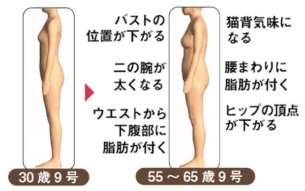 30歳と55歳の体形はこんなに違う