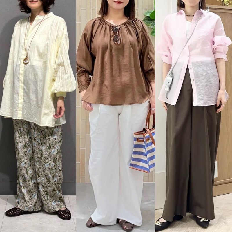 50代のぽっこりお腹もおしゃれにカバー！着痩せ「長袖シャツ＆ブラウス」
