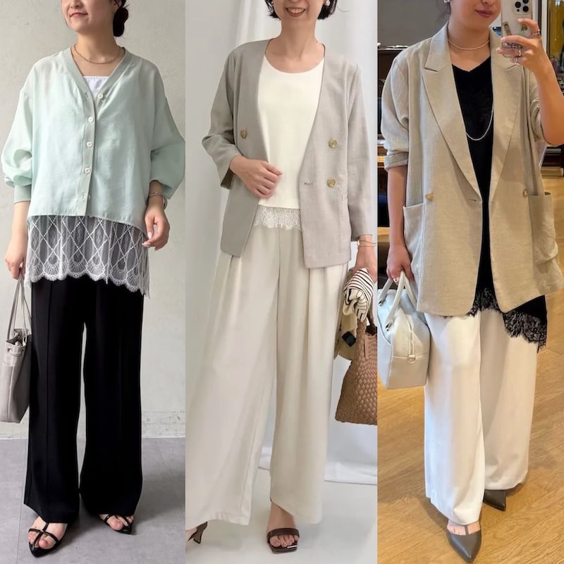 トレンド服を50代が着こなすには？自然になじむ「上品な大人レース」コーデ