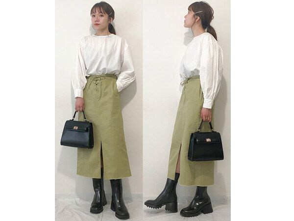 【コーデ2】実用性抜群！ミドル丈で雨の日も蒸れ知らずの快適コーデ
