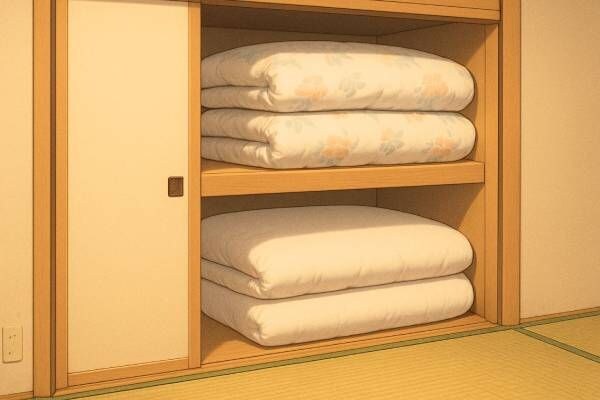 大量の使いづらい布団やシーツ