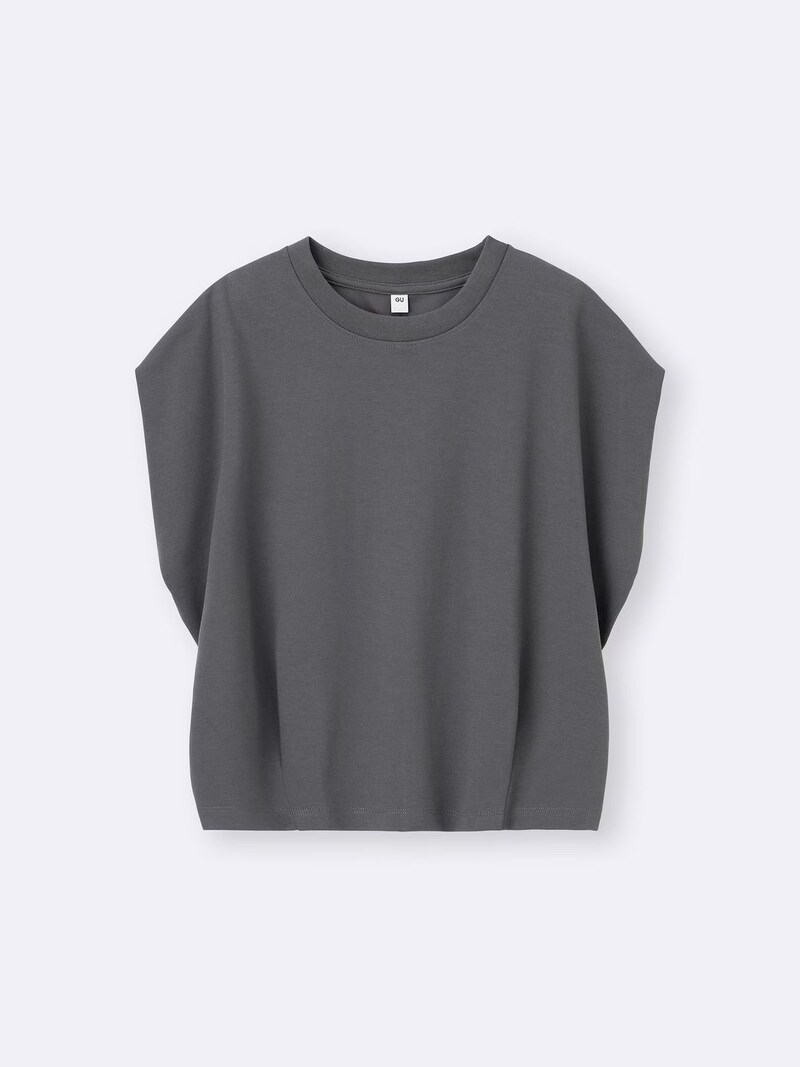 【GU】フレンチスリーブできれいめなドライウエストタックT