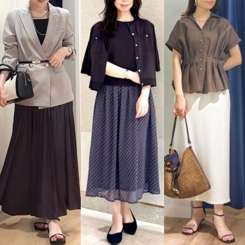 50代の通勤服、きれいめで楽がいい…ウエストゴム「好印象の夏スカート」