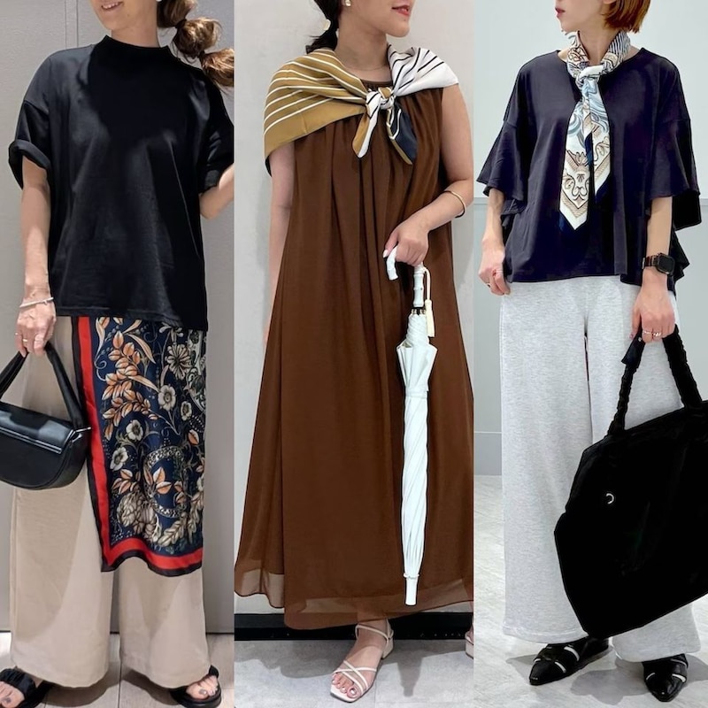 いつもの服を小物でイメチェン！ スカーフで作る大人の垢抜けコーデ術