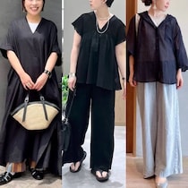 50代、夏の「黒」は重たすぎ？リネンやシアー素材なら軽やかでおしゃれ！