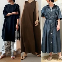 毎日使える！上品＆着痩せも叶う「ダークカラー」夏ワンピ・着こなし4選【50代ファッション】