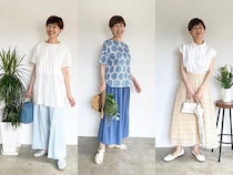 50代、低身長でもスタイルよく！猛暑日を乗り切る「ふんわりシルエット」コーデ3例