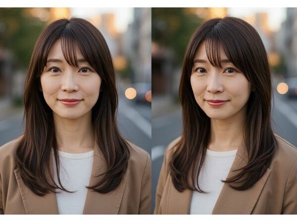 【面長ロング4】エアリーストレートロングヘア
