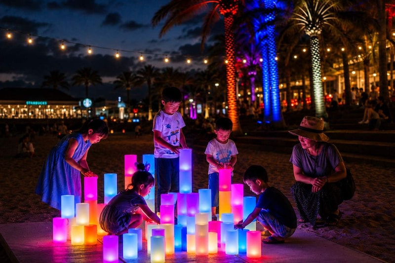 【え、ここ大阪!?】「まるでハワイの夜」と話題♡ ライトアップ×海辺の絶景ラウンジで非日常を味わう夏