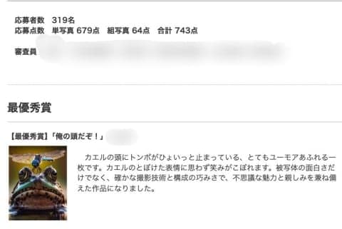 「カエル写真」最優秀賞を取消し、受賞者が「自作でない」と申告…SNSで「AI画像と似ている」と指摘も