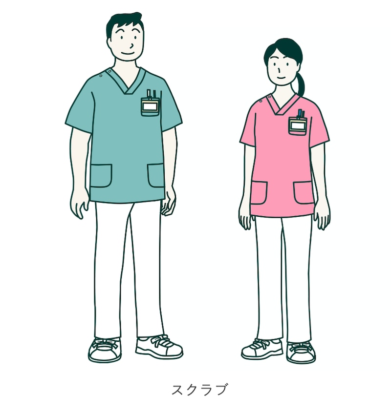 薬剤師の仕事着　スクラブ