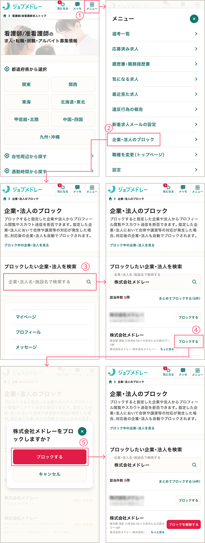 企業・法人のブロック