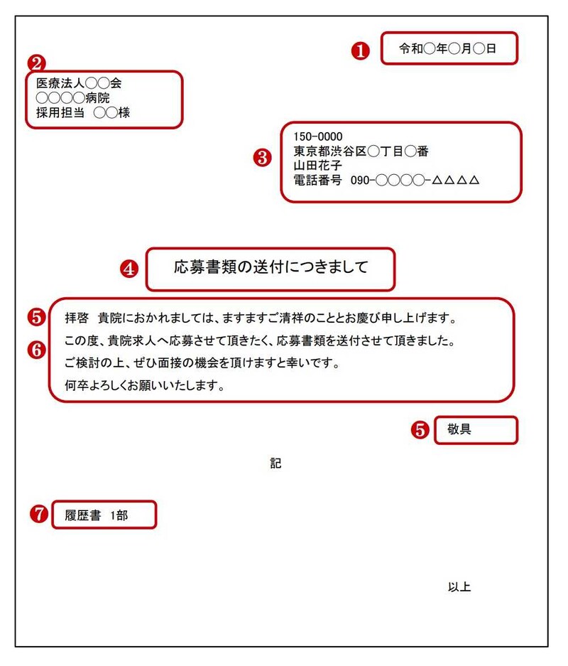 送付状（添え状）の書き方見本