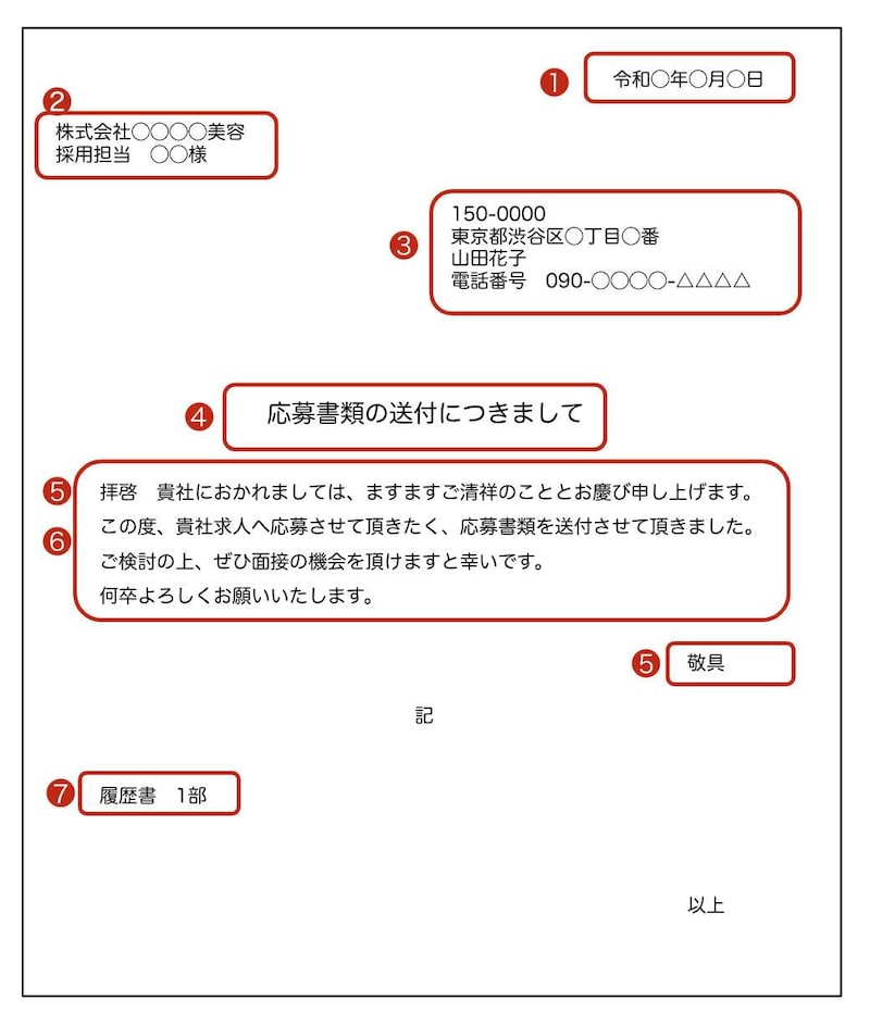 送付状（添え状）の書き方見本