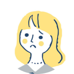 不安そうな女性のイラスト