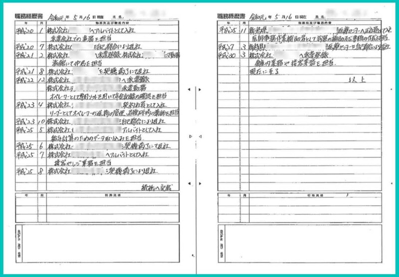 調剤事務34歳女性の職務経歴書