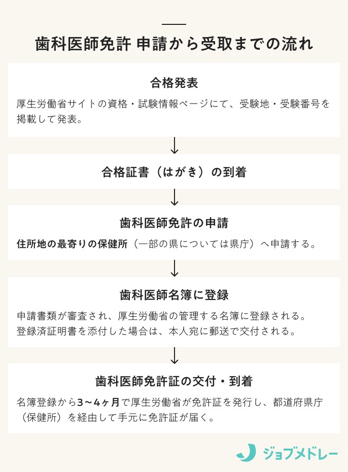 歯科医師免許証 申請から受取までの流れ