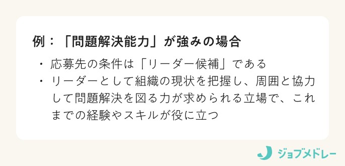 「問題解決能力」が強みの場合の例