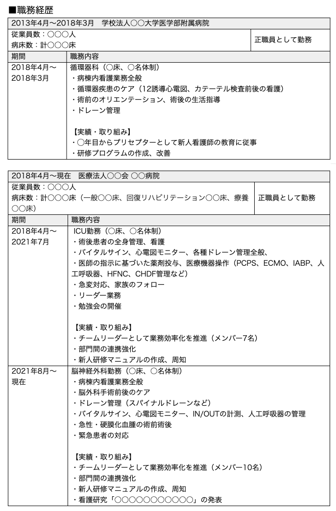 (見本)職務経歴