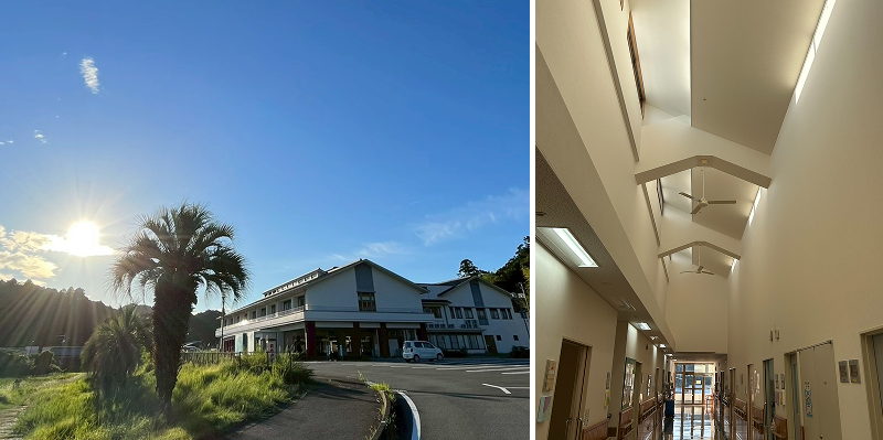 海南病院の外観と内観