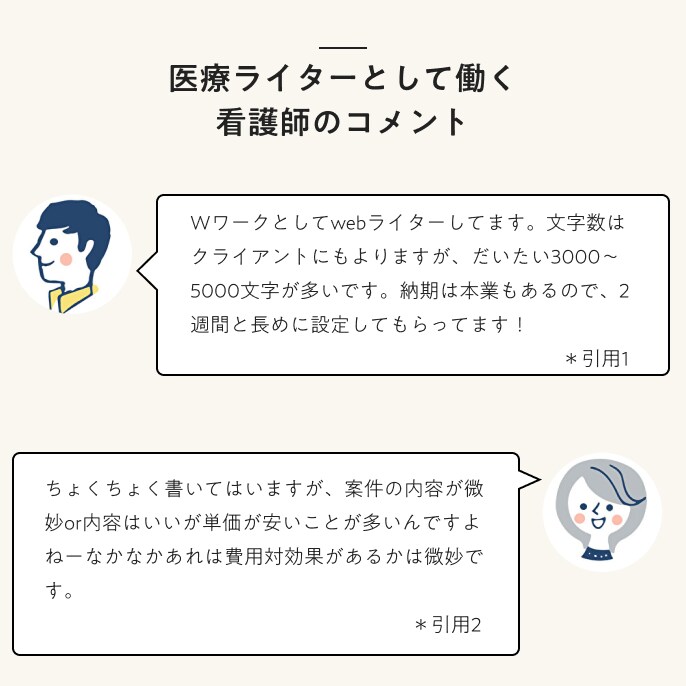 医療ライターとして働く看護師のコメント