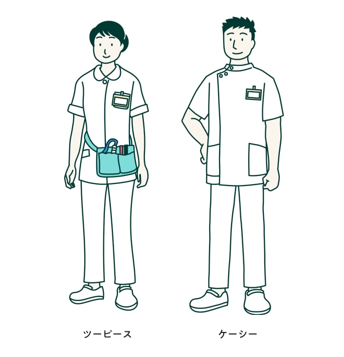 看護師の仕事着　ツーピース　ケーシー