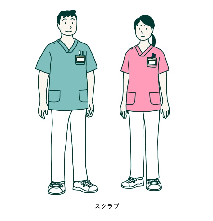 看護師の仕事着　スクラブ