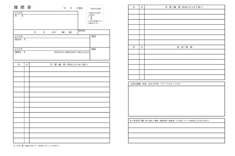 【テンプレート付き】履歴書の正しい書き方!学歴・職歴・志望動機の例文と写真や封筒の注意点