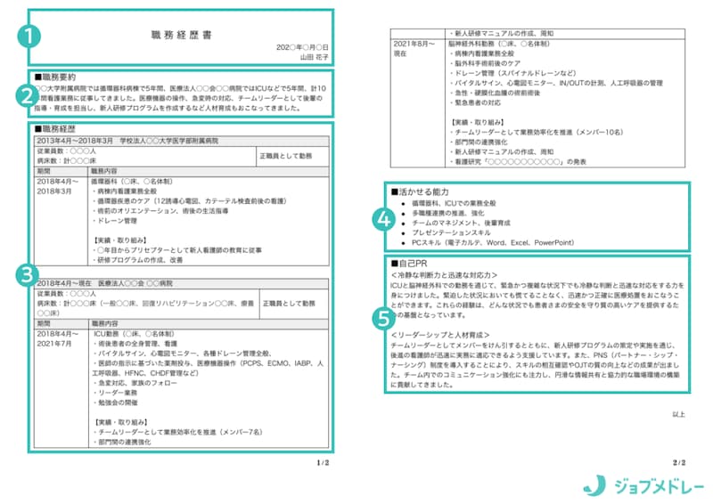 【看護師の職務経歴書の書き方】例文・テンプレートつき！作成のコツを紹介