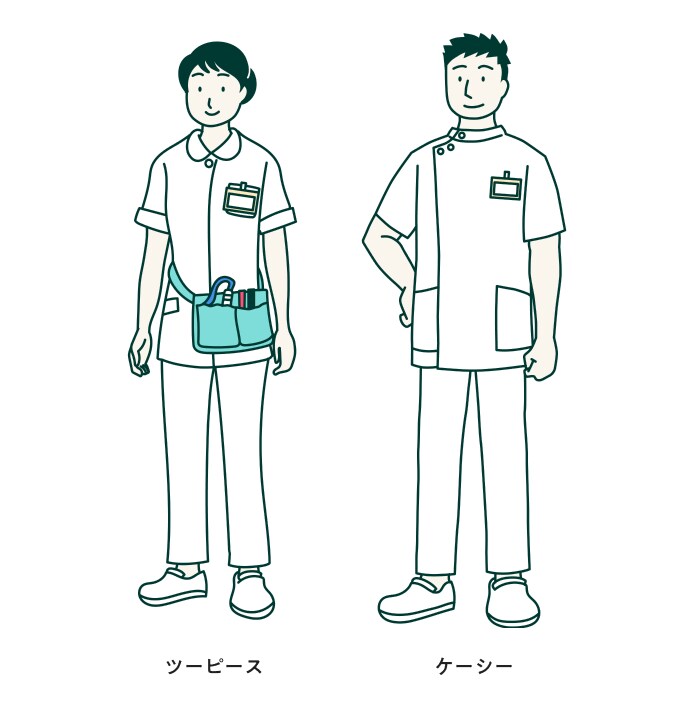 看護師の仕事着　ツーピース　ケーシー