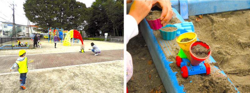 公園で遊ぶ児童の様子