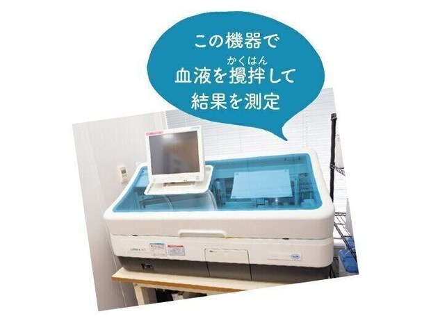 この機器で血液を攪拌して結果を測定