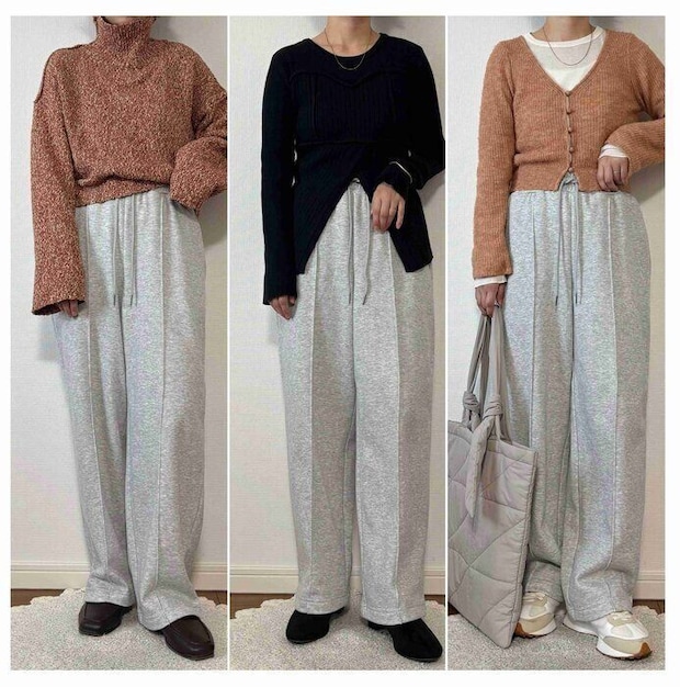 【しまむら】990円の裏起毛スウェットパンツが神！寒い日に大活躍なホカホカスウェットはセンターシームでスタイルアップも！