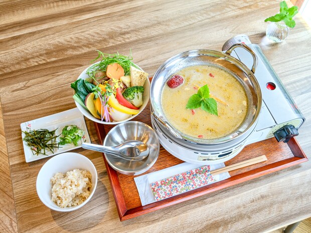 【ダルマの木】ヴィーガン×薬膳レストラン。彩り鮮やか、野菜たっぷり薬膳鍋｜鳥取市