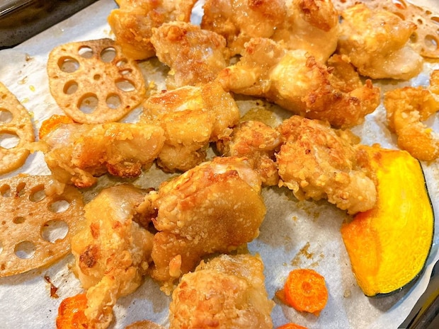 オーブンで簡単♡カリッと美味しい『揚げない唐揚げ』