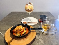 【リニューアルオープン】気分がワンランクアップ↑野菜たっぷりのラザニアと季節のフルーツパフェを上品な空間で。|益田市