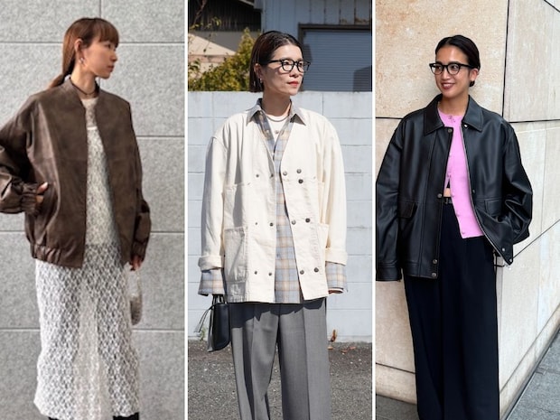 【40代スナップ7選】レザー、デニム、もこもこ…秋のアウタースタイルを素材で楽しむ人が続出!