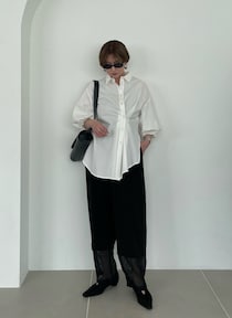 MANOFの細見え変形シャツでワンツーコーデも着映え確実【365 DAYS SNAP】松本ゆりなさんの私服