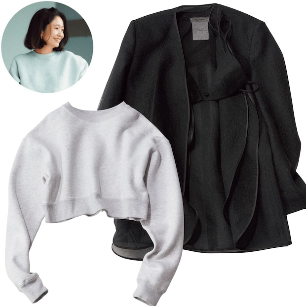 ジア スタジオの上品な透けブラックも大人向け短丈スエットも！ 樋口かほりさんが狙う春の新作