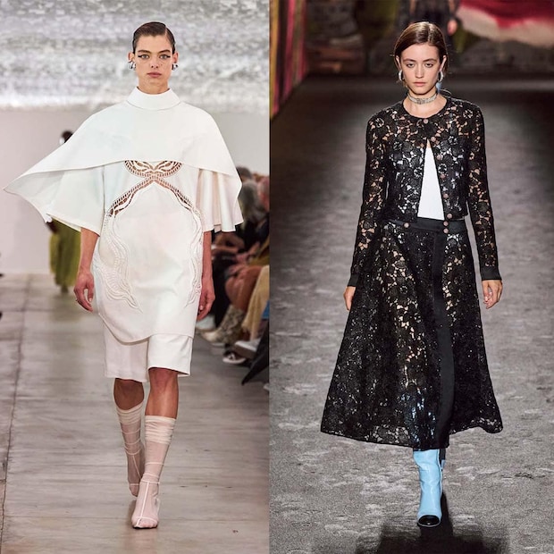 この春のモノトーンは、ロマンティックなレースが欠かせない！【ランウェイから紐解く春トレンド】