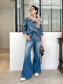 AMERICANA別注シャツと脚長パンツで極上のデニムルック！【365 DAYS SNAP】西田佳奈さんの私服