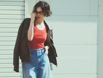 デニムハーフパンツに「レザーブルゾン」を羽織るだけで一気に秋冬らしく！【10日間着まわし】