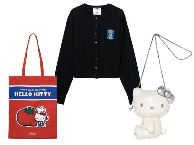 【ファーファー×ハローキティ】ワッペンカーデやぬいぐるみショルダー！可愛いコラボいっぱい♡