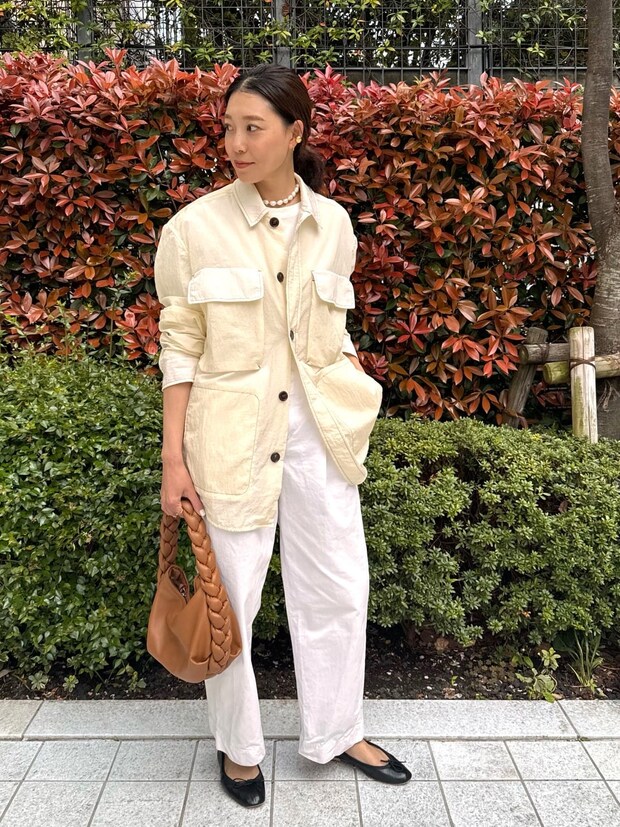 メンズシャツにパール＆バレエシューズ、がいいんです【365 DAYS SNAP】水口絢詠さんの私服コーデ