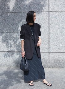 メンズジャケット×キャミドレスが黄金のバランス【365 DAYS SNAP】岡本優美子さんの私服コーデ