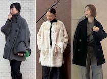 【40代スナップ7選】ベルベットにファー…「モノトーン×素材感」が冬コーデ洒落見せのカギ♡