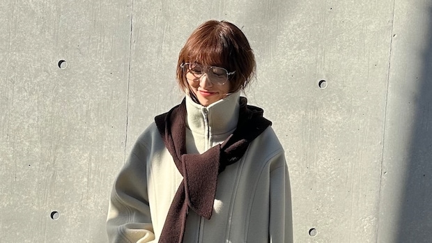 【40代スナップ】今季っぽさばつぐん♡「バラクラバ」をマフラーみたく巻くだけ！｜田中春奈さん